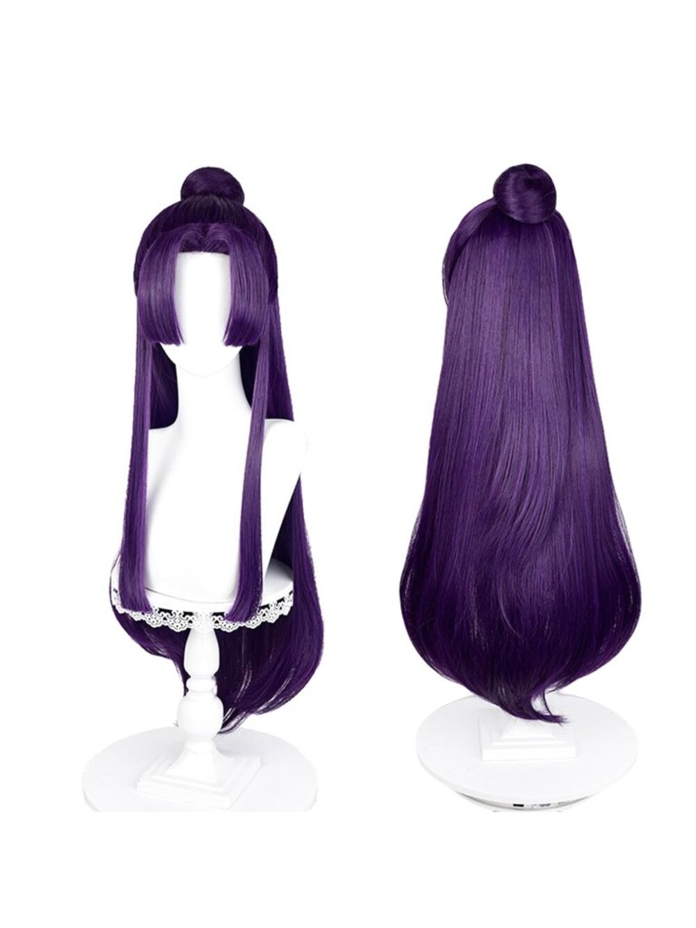 Women's Purple Heat Resistant Synthetic Fiber Long Straight Ombre Wigs